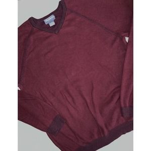 TOMMY BAHAMA REVERSIBLE MAROON / PURPLE PIMA COTTON KNIT V NECK SWEATER XL